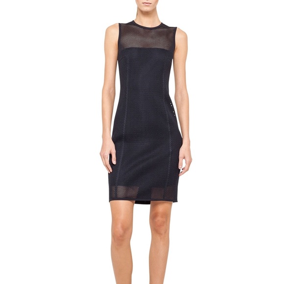 Akris punto Sleeveless Mesh Sheath Dress, Navy